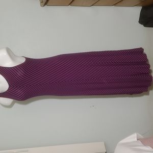 a.n.a. A New Approach Womens Sleeveless Navy Blue/Pink Striped Knit Dress-EC-SzM